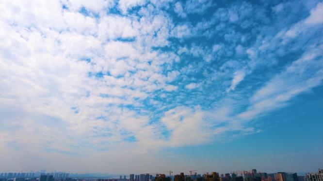 城市蓝天白云延时风景视频素材