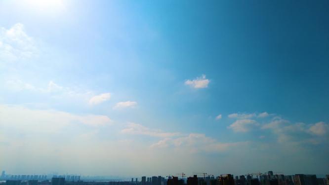 城市蓝天白云延时风景视频素材