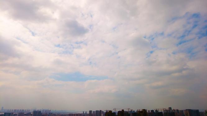城市蓝天白云延时风景视频素材