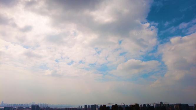 城市蓝天白云延时风景视频素材