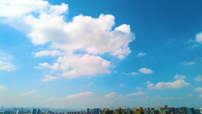 城市蓝天白云延时风景视频素材