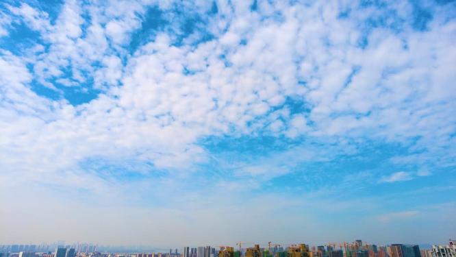 城市蓝天白云延时风景视频素材
