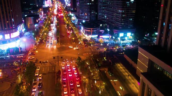 城市马路公路汽车车辆车流夜景延时4
