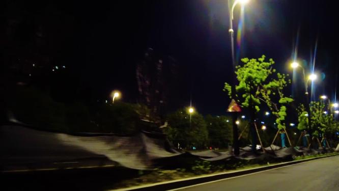 城市马路夜景汽车窗外的风景视频素材44