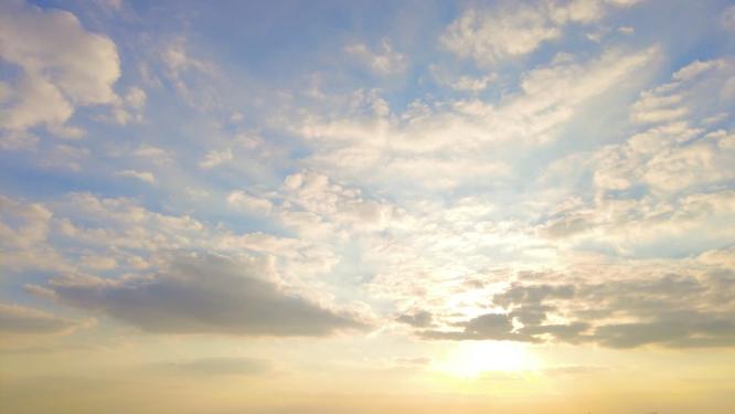 夕阳西下蓝天白云延时风景视频素材40