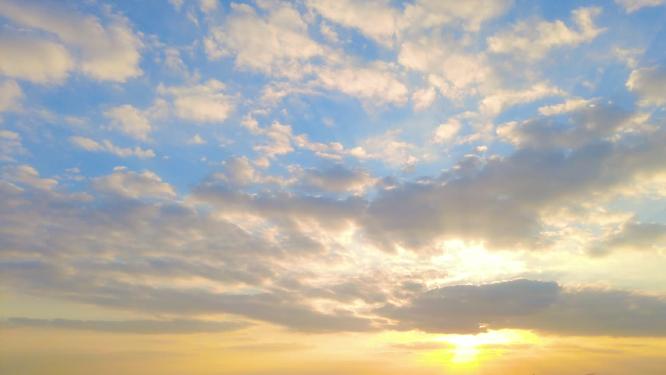 夕阳西下蓝天白云延时风景视频素材44