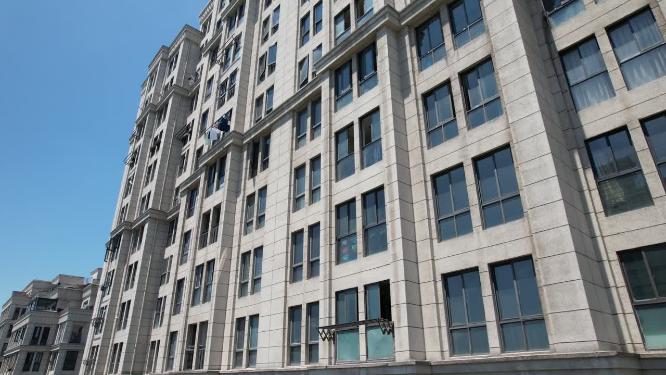 小区居民楼楼房楼层特写视频素材