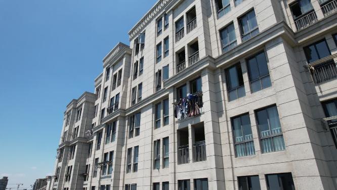 小区居民楼楼房楼层特写视频素材