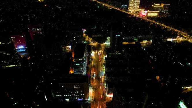 杭州市区西湖文化广场夜景延时