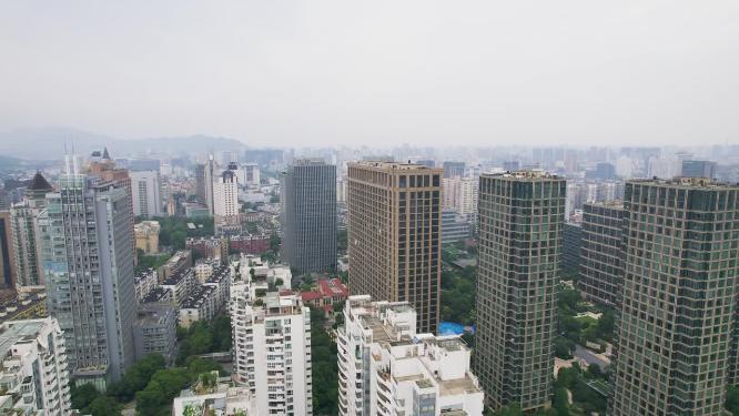 西湖文化广场武林壹号白马公寓航拍