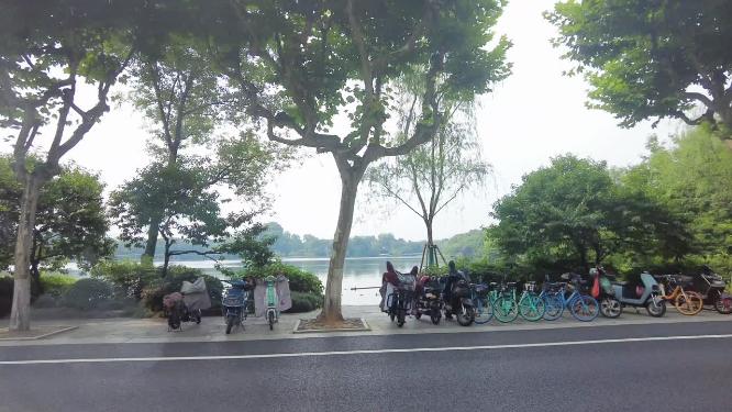 西湖风景开车第一视角