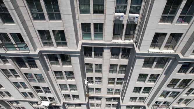 都市小区楼房楼层特写视频素材