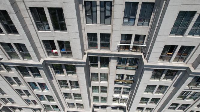 都市小区楼房楼层特写视频素材