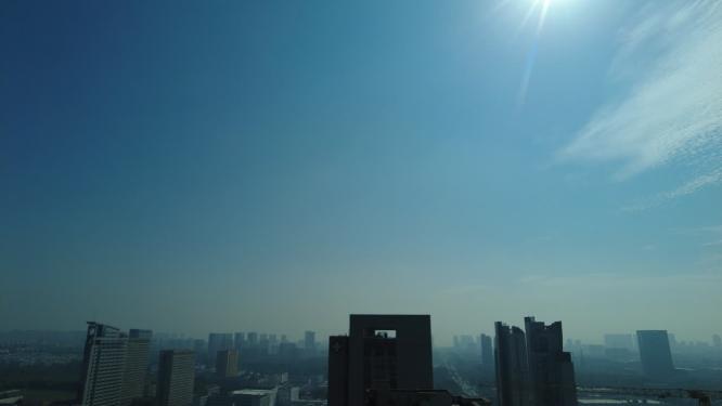 城市天空日落延时摄影