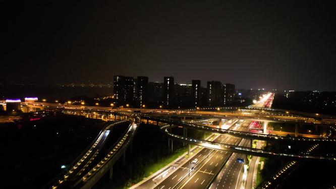 城市立交桥夜景车辆车流视频素材