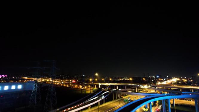 城市立交桥车辆车流夜景69