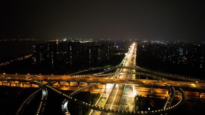 城市立交桥车辆车流夜景视频素材