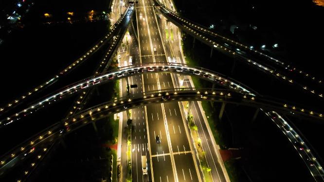 城市立交桥车辆车流夜景视频素材