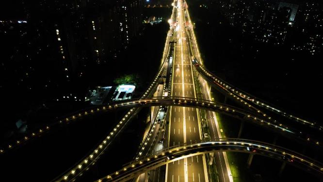 城市立交桥车辆车流夜景视频素材60