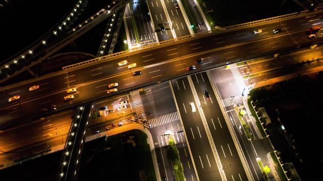 城市立交桥车辆车流夜景视频素材