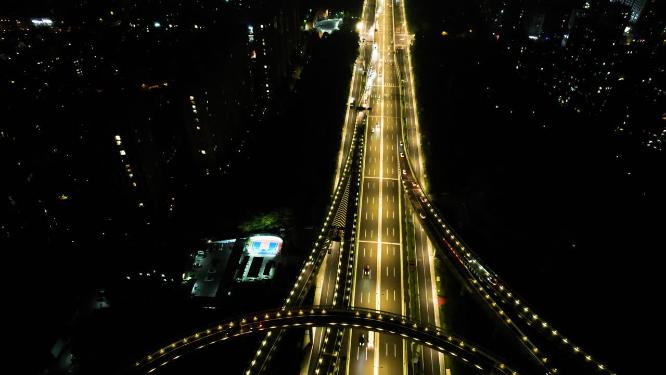 城市立交桥车辆车流夜景视频素材6