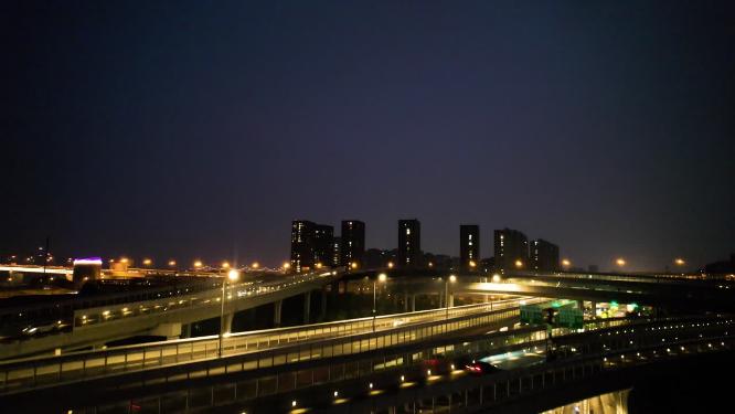 城市立交桥车辆车流夜景视频素材