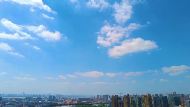 城市蓝天白云风景延时摄影视频素材44