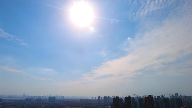城市蓝天白云风景延时摄影视频素材