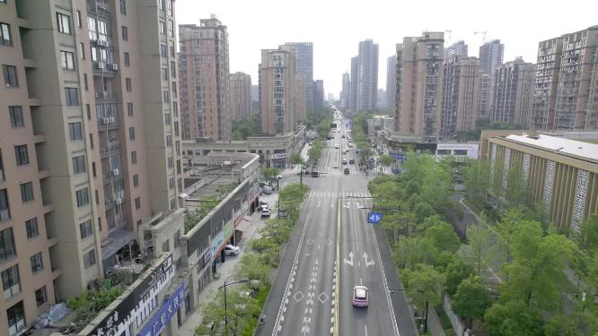 城市马路车辆车流航拍