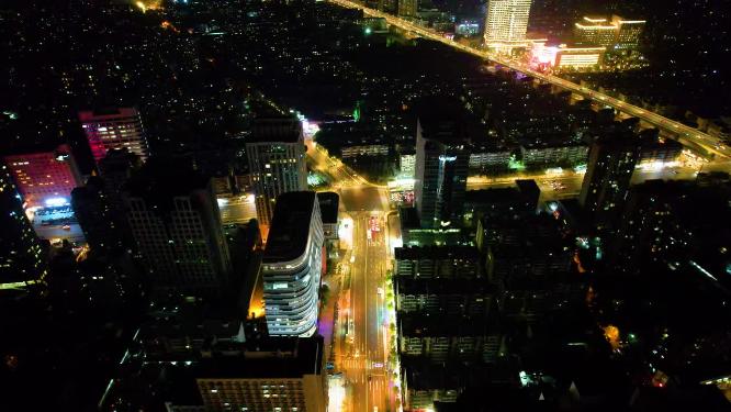 杭州市区西湖文化广场夜景视频素材44