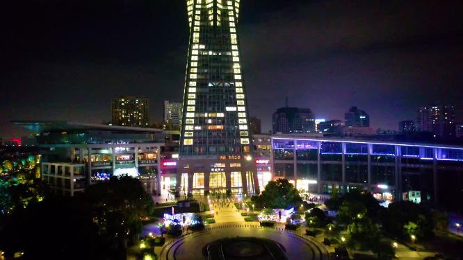 杭州市区西湖文化广场夜景视频素材99