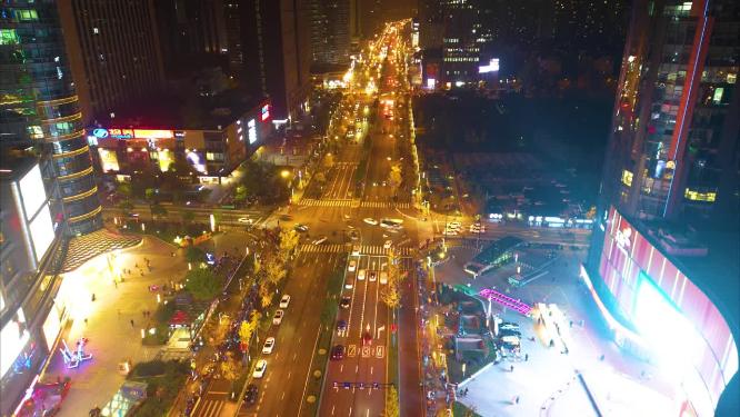 杭州下沙城市夜景车流延时摄影