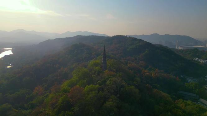 杭州西湖宝石山保俶塔航拍