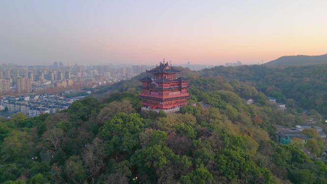 杭州西湖景区城隍阁美景航拍