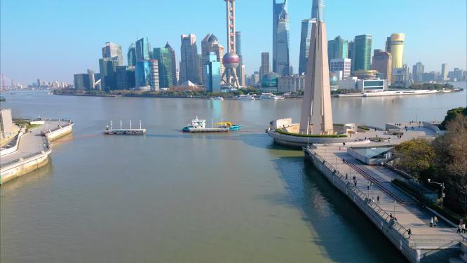 上海外滩黄浦江苏州河车流船只延时视频素材