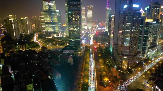 上海市浦东新区世纪大道陆家嘴车流延时夜景视频素材合集
