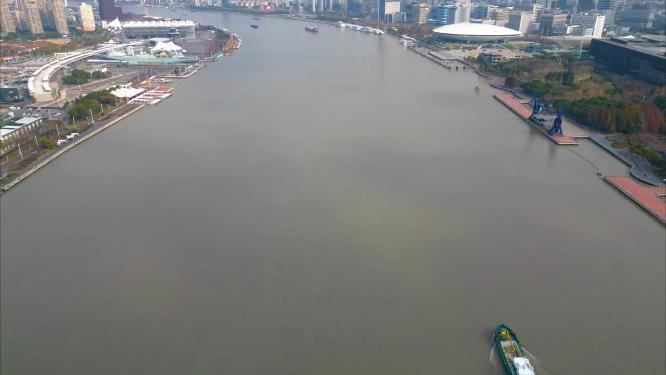 上海市黄浦江卢浦大桥车流船只延时风景视频素材4