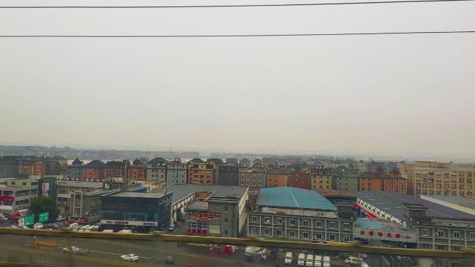 火车旅途窗外的风景视频素材