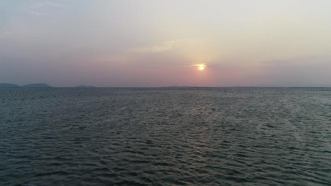 福建省 漳州市 东山岛 海水 鱼排 海水 日落