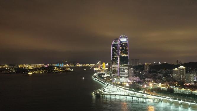 福建省 厦门市 思明区 世贸海峡双子大厦 双子塔 夜景