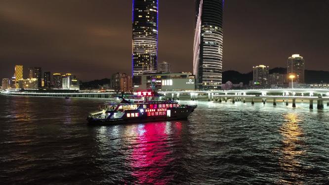 福建省 厦门市 思明区 世贸海峡双子大厦 双子塔 夜景