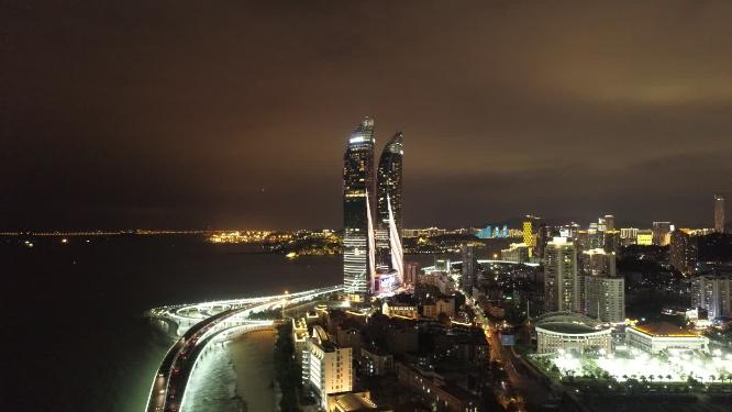 福建省 厦门市 思明区 世贸海峡双子大厦 双子塔 夜景