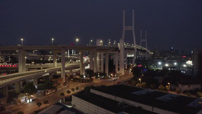 上海市 杨浦区 南浦大桥 车流 交通 夜景