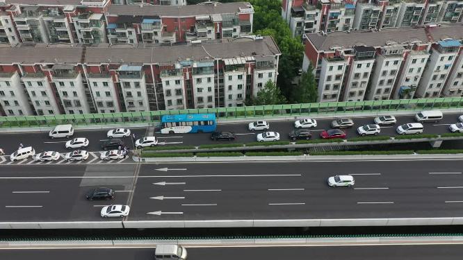 上海 高架桥 交通 车流 汽车 
