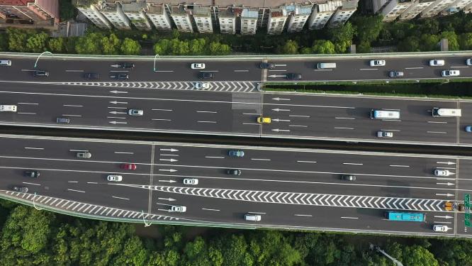 上海 高架桥 交通 车流 汽车 