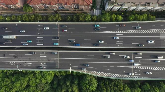 上海 高架桥 交通 车流 汽车 