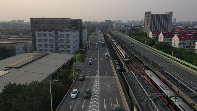 上海 高架桥 交通 车流 汽车 