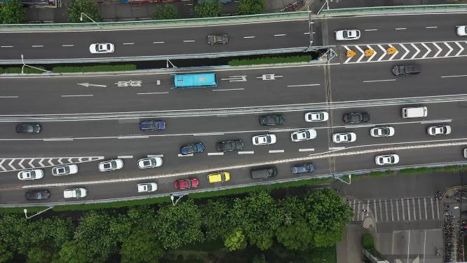 上海市 延安高架路 车流 交通 