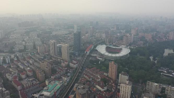 上海市 虹口区 东江湾路 虹口足球场 周边航拍
