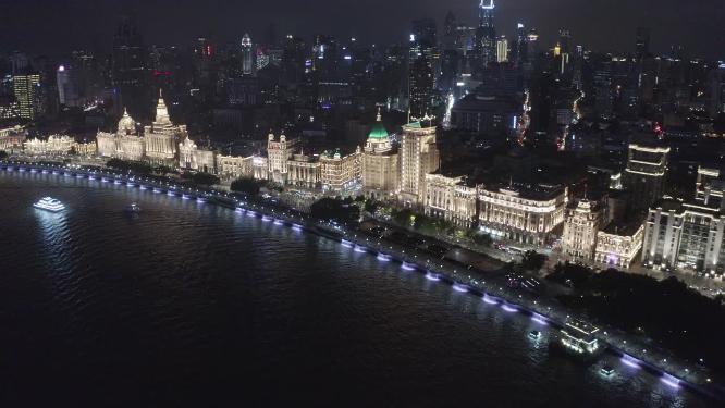 上海市 黄浦区 外滩 建筑群 夜景
